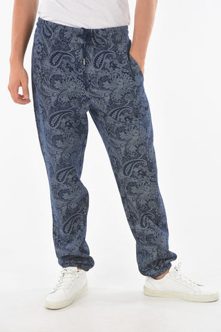 Joggers in Misto Cotone con Motivo Paisley