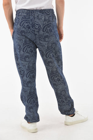 Joggers in Misto Cotone con Motivo Paisley