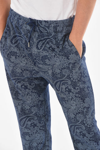 Joggers in Misto Cotone con Motivo Paisley