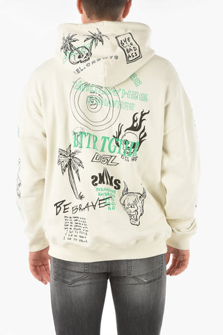 Felpa S-UMMER-B3 stampata con cappuccio