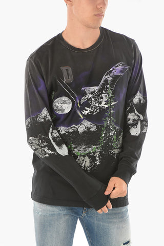 Long Sleeve Printed T-JUST-LS-A5 T-shirt with Embossed Logo
