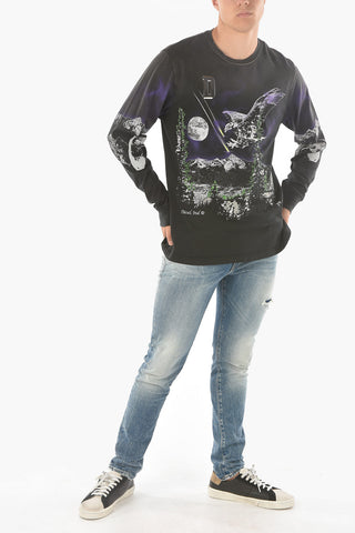 Long Sleeve Printed T-JUST-LS-A5 T-shirt with Embossed Logo