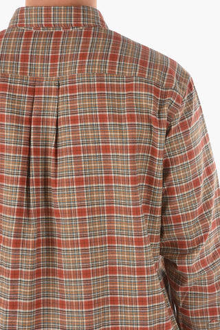 Camicia Plaid Check in Flanella di Cotone con Logo Ricamato