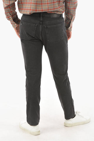 Jeans 5 Tasche Distressed con Logo Stampato
