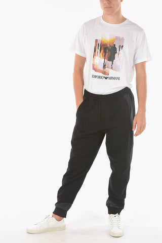 Side Contrasting Band PANEL Cotton Joggers