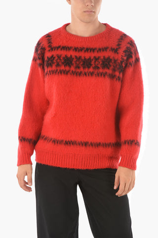 Crew Neck Two Tone Wool Pullover
