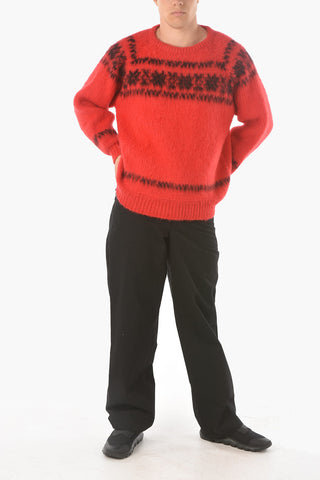 Crew Neck Two Tone Wool Pullover