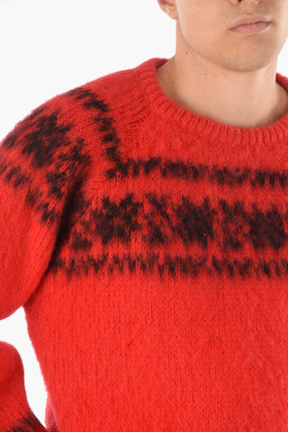 Crew Neck Two Tone Wool Pullover