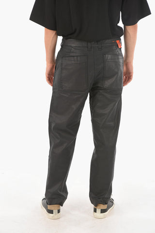 Jeans straight fit D-AZERR-SP2 in cotone spalmato 19cm L.32