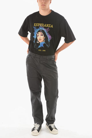 Jeans straight fit D-AZERR-SP2 in cotone spalmato 19cm L.32
