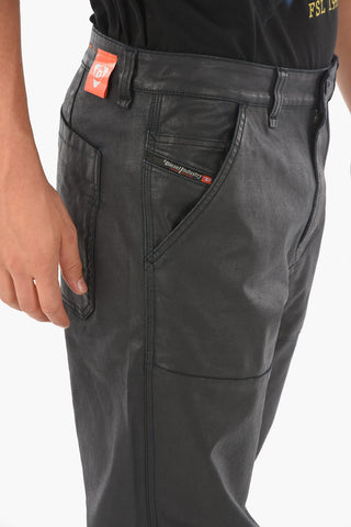 Jeans straight fit D-AZERR-SP2 in cotone spalmato 19cm L.32