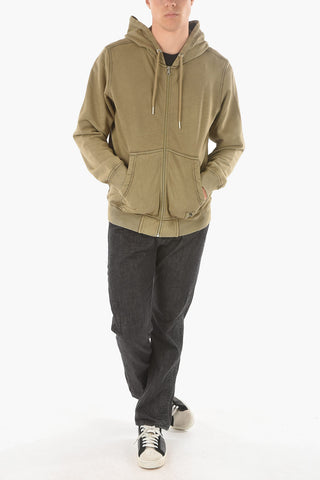 Felpa S-GIRK-HOOD-ZIP-MOHI a Tinta unita con Cappuccio e Chiusura Zip