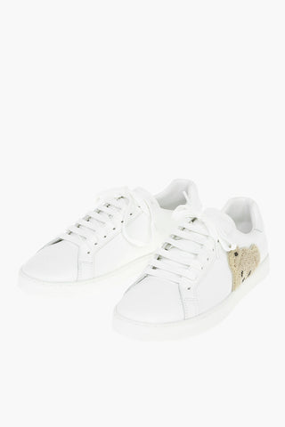 Leather NEW TEDDY BEAR Sneakers with Teddy Bear Patch Detail