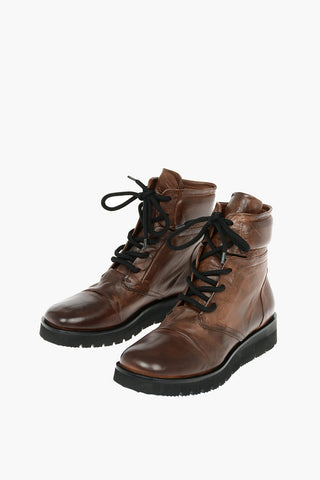 Sponge Sole SPLONGE Leather Combat Booties