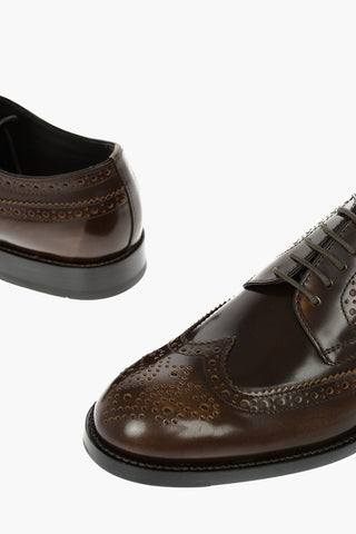 Leather Oxford Shoes with Brogue Details