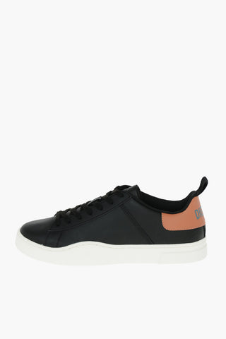 Sneakers S-CLEVER LOW LACE in Pelle con Dettaglio a Contrasto