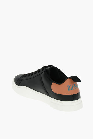 Sneakers S-CLEVER LOW LACE in Pelle con Dettaglio a Contrasto