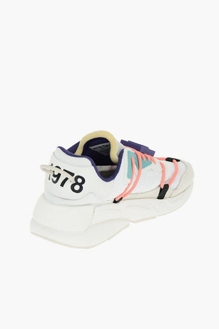 Embossed Logo Mesh S-SERENDIPITY LC EVO Low-Top Sneakers with Fluo Laces