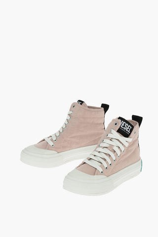 contrasting logo nylon S-MUJI MC high top sneakers