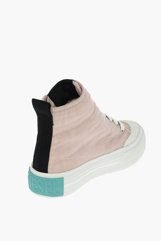 contrasting logo nylon S-MUJI MC high top sneakers