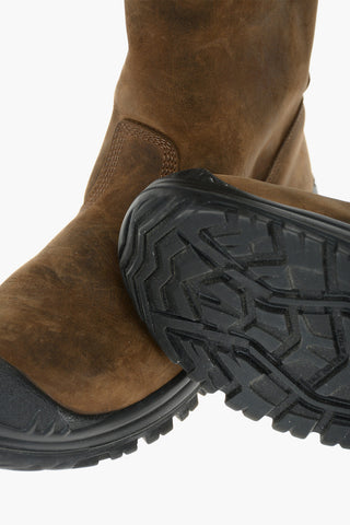 Vintage Effect Leather H-WOODKUT CH Boots with Contrasting Sole