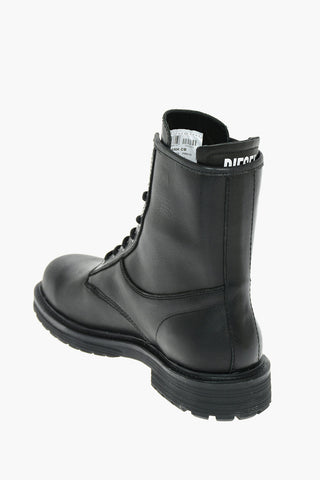 Solid Color Leather D-ALABHAMA CB Combat Booties