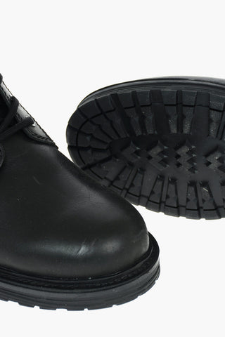 Solid Color Leather D-ALABHAMA CB Combat Booties
