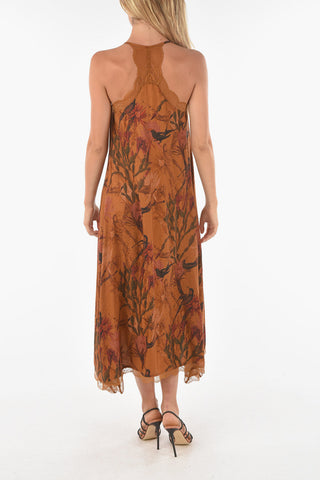 Silk Blend SEINIE NOLINA Maxi Dress with Embossed Floral Print