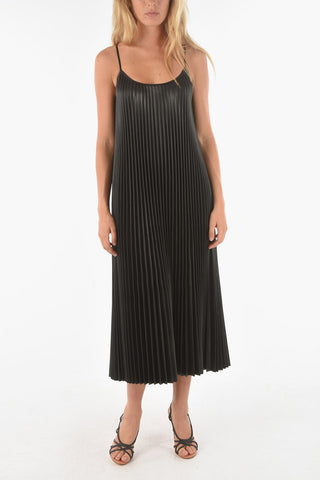 Pleated Eco-leather ALEXIS Dress