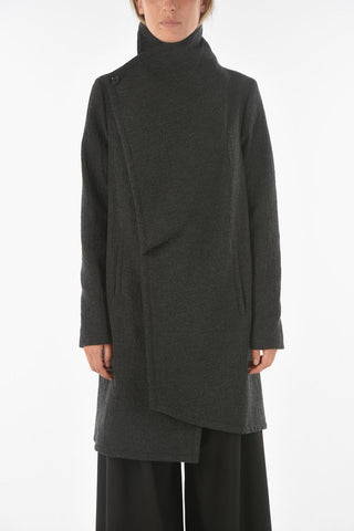 Wool Blend POLLUCE Coat with Asymmetrical Cut
