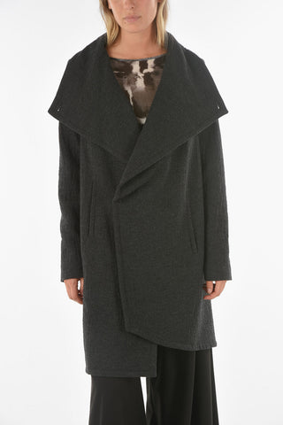 Wool Blend POLLUCE Coat with Asymmetrical Cut