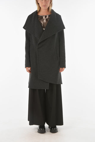 Wool Blend POLLUCE Coat with Asymmetrical Cut