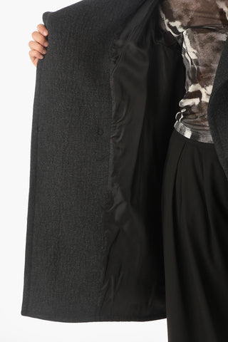 Wool Blend POLLUCE Coat with Asymmetrical Cut