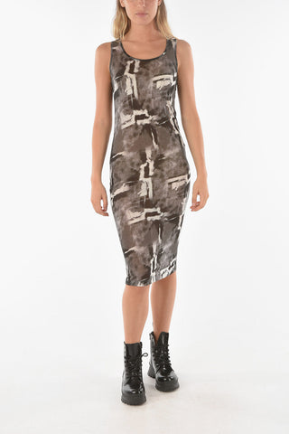 Bodycon MONOPOLI Midi Dress with Abstract Pattern