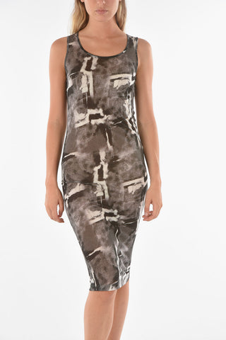 Bodycon MONOPOLI Midi Dress with Abstract Pattern