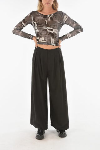 Flared TERRA Pants with Double-pleat