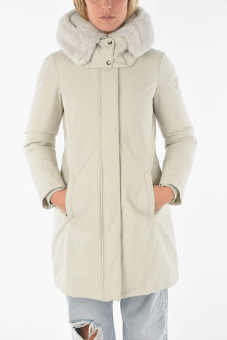 real fur trimming BOW BRIDGE down jacket with removable hood