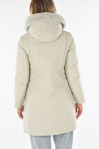 real fur trimming BOW BRIDGE down jacket with removable hood