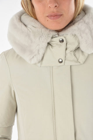 real fur trimming BOW BRIDGE down jacket with removable hood