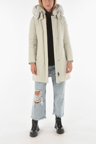 real fur trimming BOW BRIDGE down jacket with removable hood