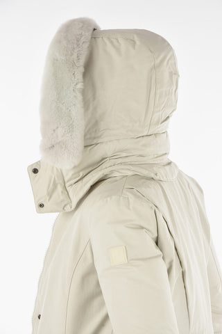 real fur trimming BOW BRIDGE down jacket with removable hood