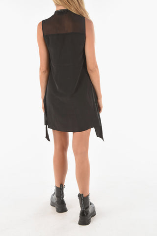 Shift Dress JAYDA in Seta con Fiocco e Zip Frontale