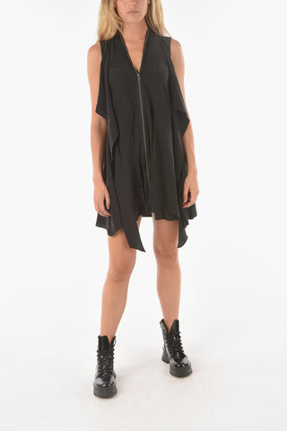 Shift Dress JAYDA in Seta con Fiocco e Zip Frontale