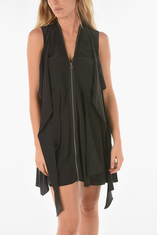 Shift Dress JAYDA in Seta con Fiocco e Zip Frontale
