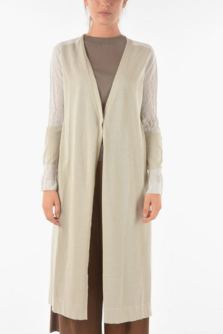 Cardigan 1 Bottone in Cotone con Scollo a V