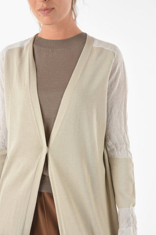 Cardigan 1 Bottone in Cotone con Scollo a V