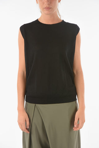 Knitted CURLIN Tank Top with Ribbed Hems