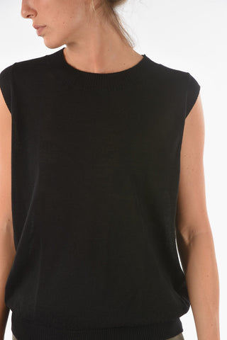 Knitted CURLIN Tank Top with Ribbed Hems
