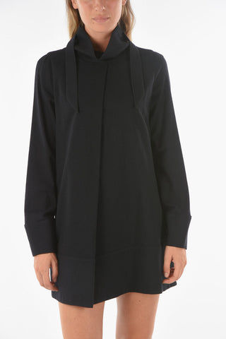 Vestito Svasato VALLATA a Maniche Lunghe con Collo Alto
