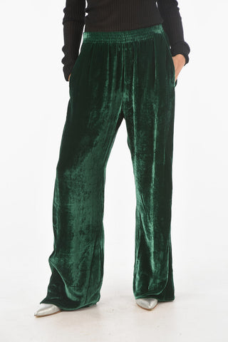 MM6 Pantaloni Flare in Ciniglia con Elastico in VIta